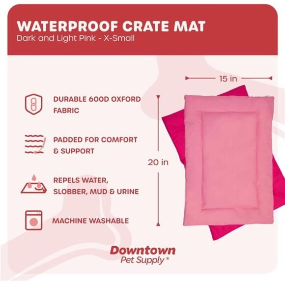 Pet Supply Dog Crate Pad, 20" x 15" - Waterproof, Ripstop Nylon Dog Crate Mat - Picture 2 of 7